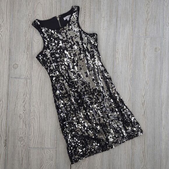 Speechless Teen Juniors Size 3 Black Silver Sequin Party Sleeveless Dress - Picture 3 of 10